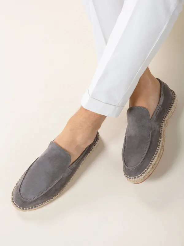 Grey Suede Selene Beachside Espadrille Loafers with White Soles - Summer 2024 Collection sold by Costoso Italiano