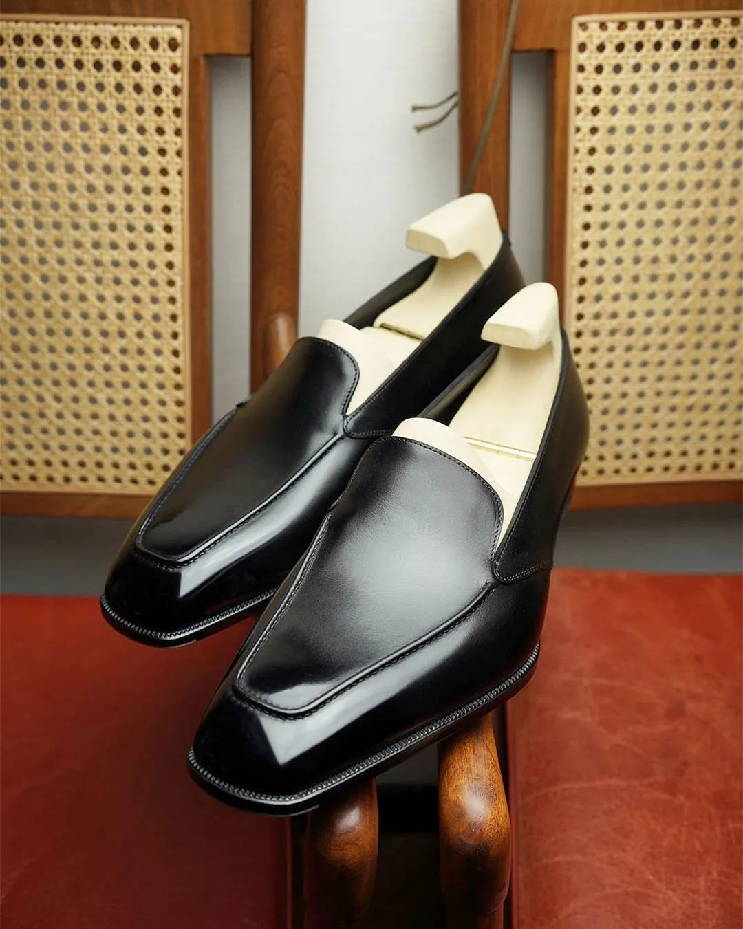 Black Leather Corisande Loafers - Formal Shoes sold by Costoso Italiano