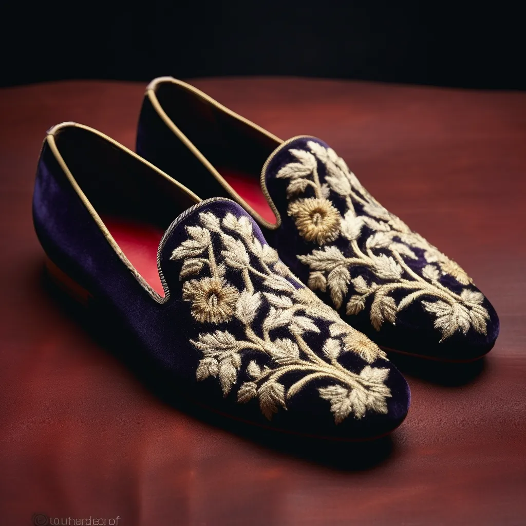 Blue Velvet Hand Work Zardozi Peshawari Loafers | Wedding Shoes for Groom | Shoes for Haldi Mehendi Sangeet sold by Costoso Italiano