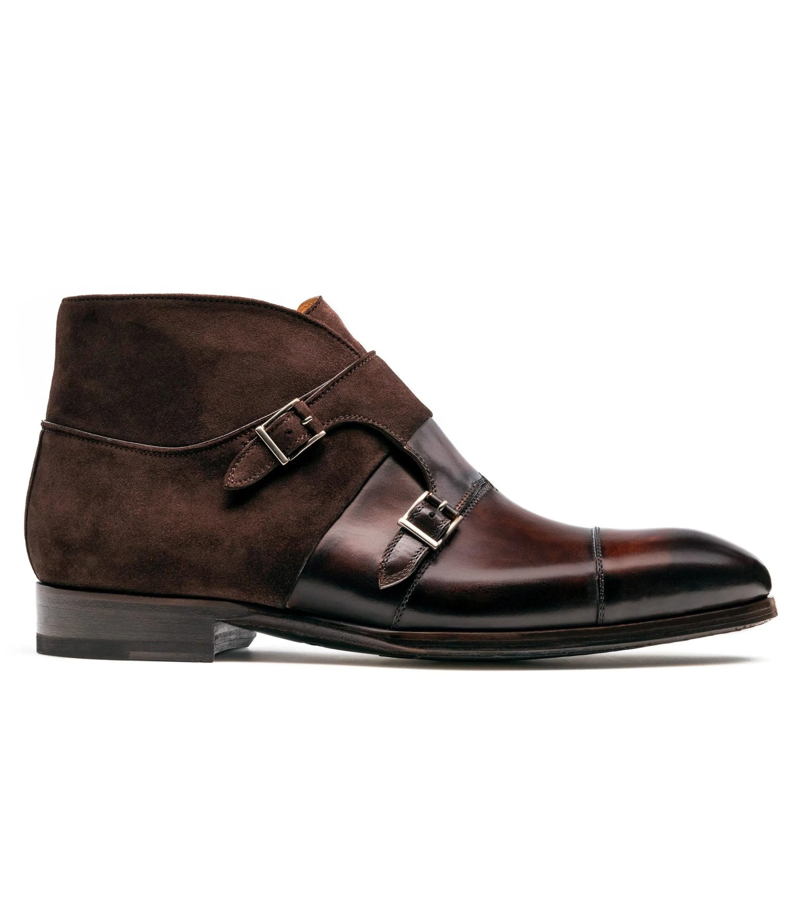 Height Increasing Brown Leather Batasang Monk Strap Boots sold by Costoso Italiano product image thumbnail 3