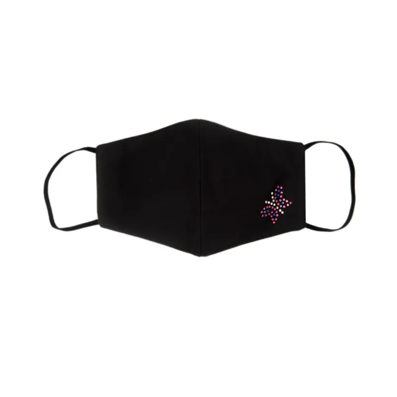 Black Silk Mask with Butterfly in Swarovski Crystals sold by Costoso Italiano