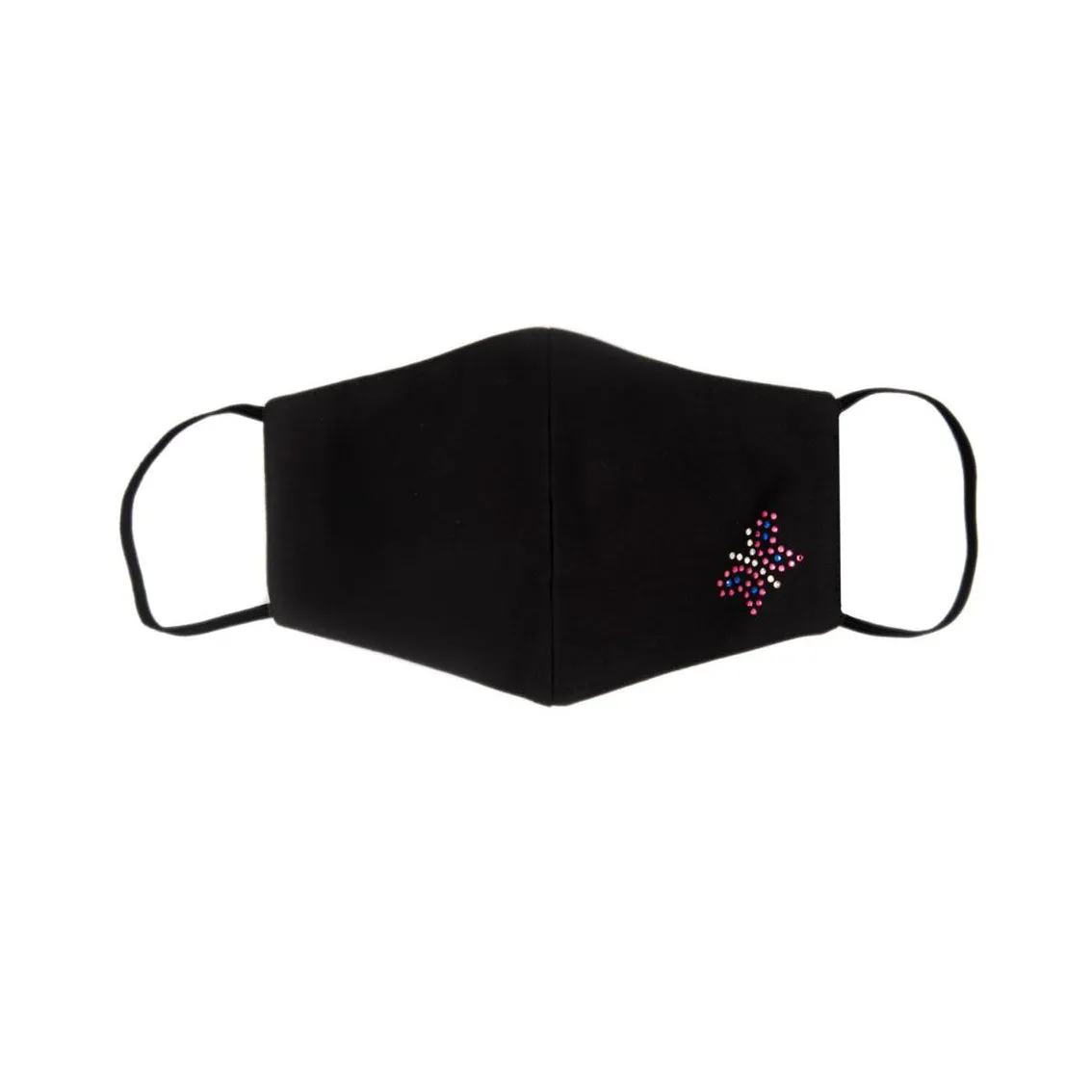 Black Silk Mask with Butterfly in Swarovski Crystals sold by Costoso Italiano