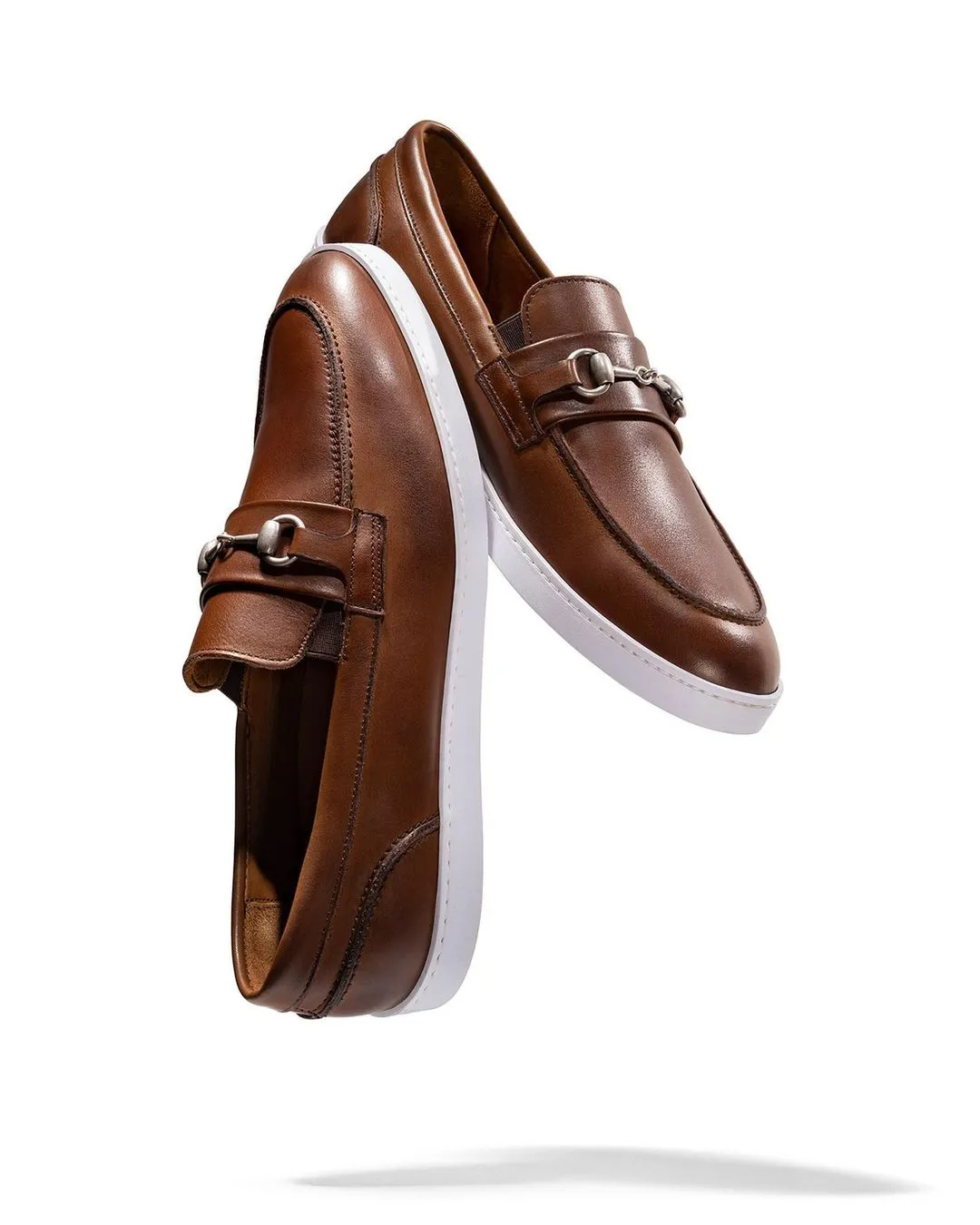 Tan Leather Antheia Horse Bit Slip On Sneakers with White Soles - Summer 2024 Collection sold by Costoso Italiano