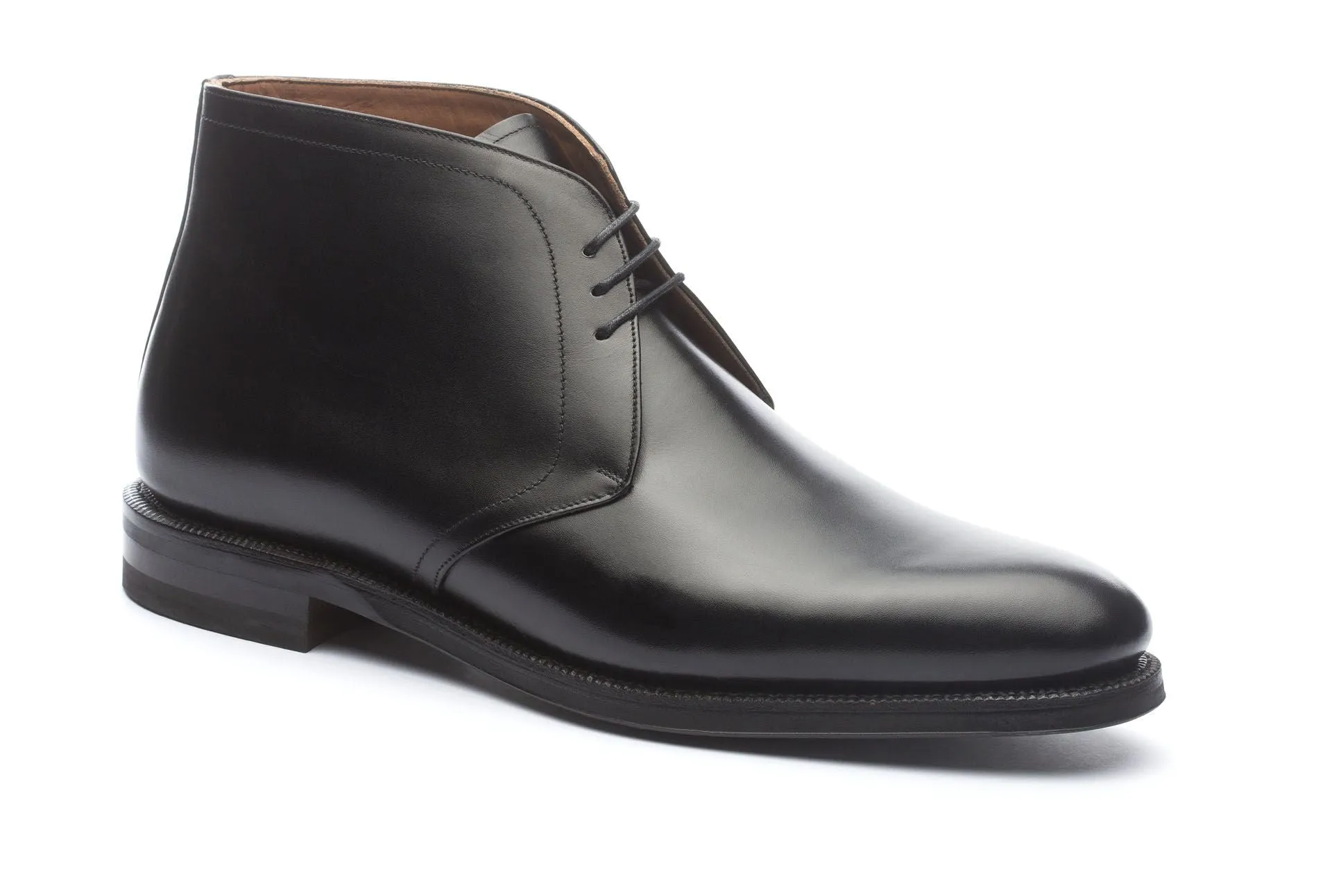 Black Leather Fylde Lace Up Chukka Boots sold by Costoso Italiano product image thumbnail 3