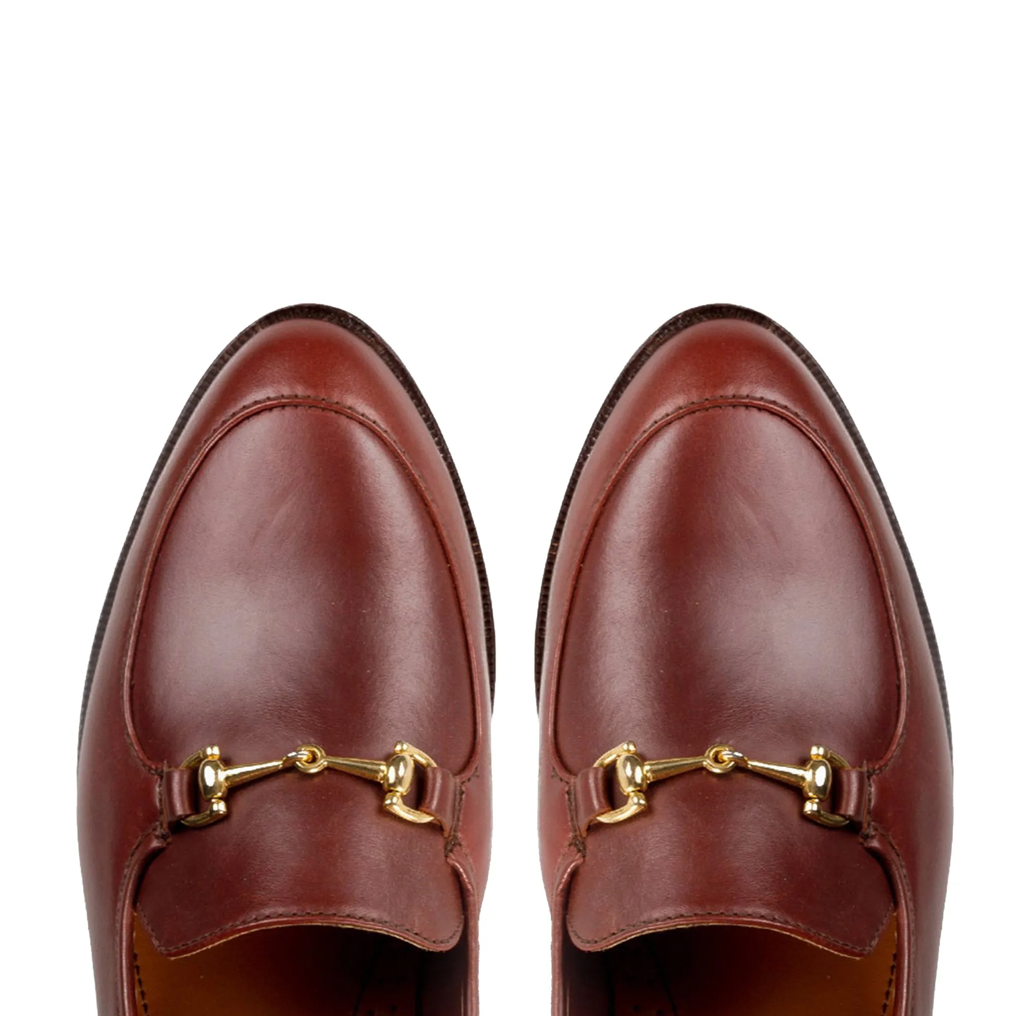 Height Increasing Brown Leather Penela Horsebit Collapsible Loafer Slippers sold by Costoso Italiano product image thumbnail 3