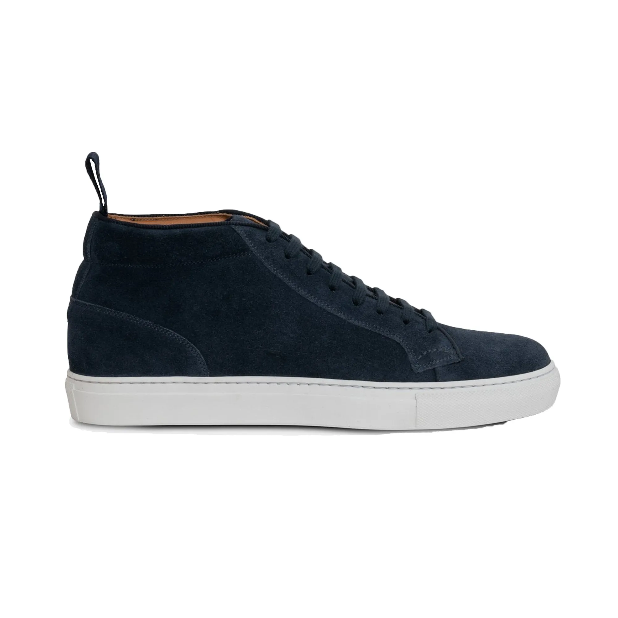 Flat Feet Shoes - Navy Blue Suede Leather Angus Sneaker Boots with Arch Support sold by Costoso Italiano