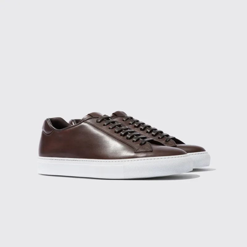 Brown Leather Logan Lace Up Sneakers - AW24 sold by Costoso Italiano