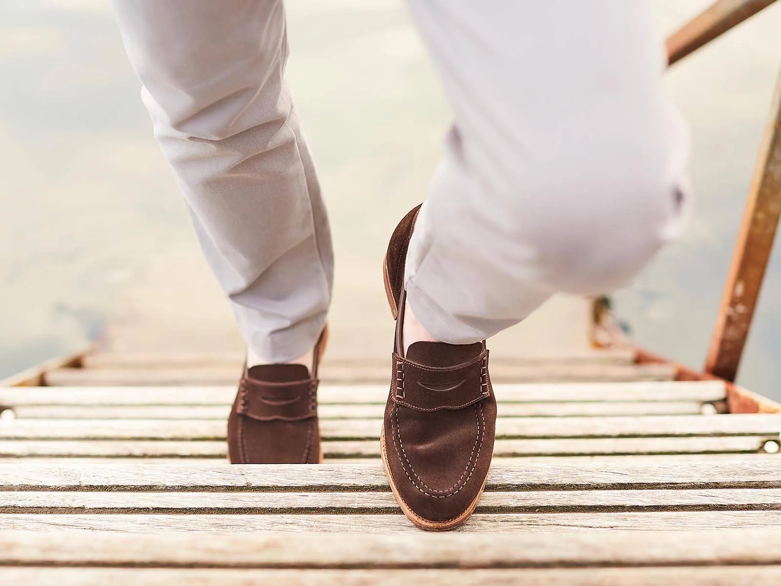 Brown Suede Calliope Penny Loafers - SS23 sold by Costoso Italiano