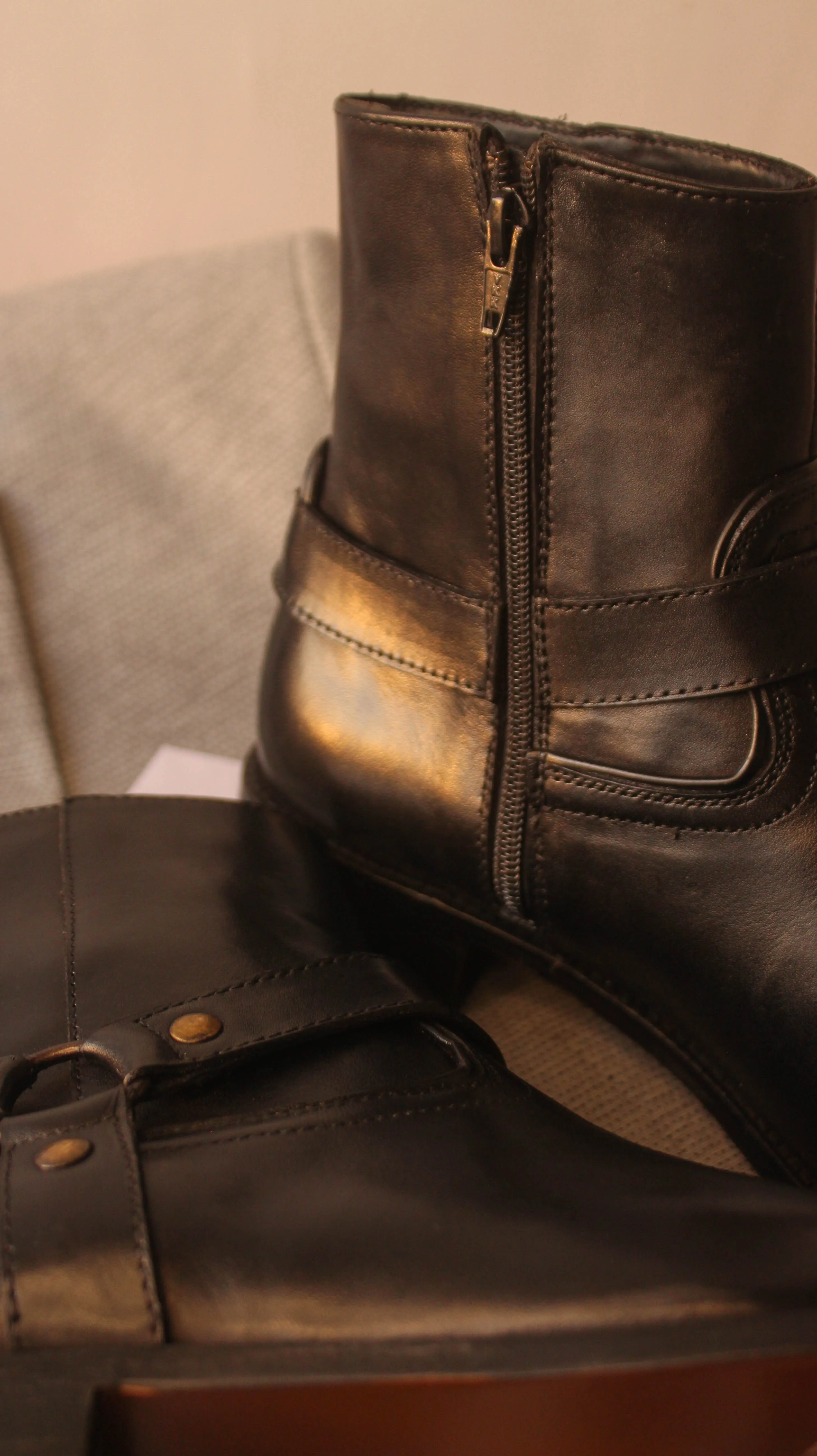Black Leather Fabrigo Harness Chelsea Boots sold by Costoso Italiano product image thumbnail 4