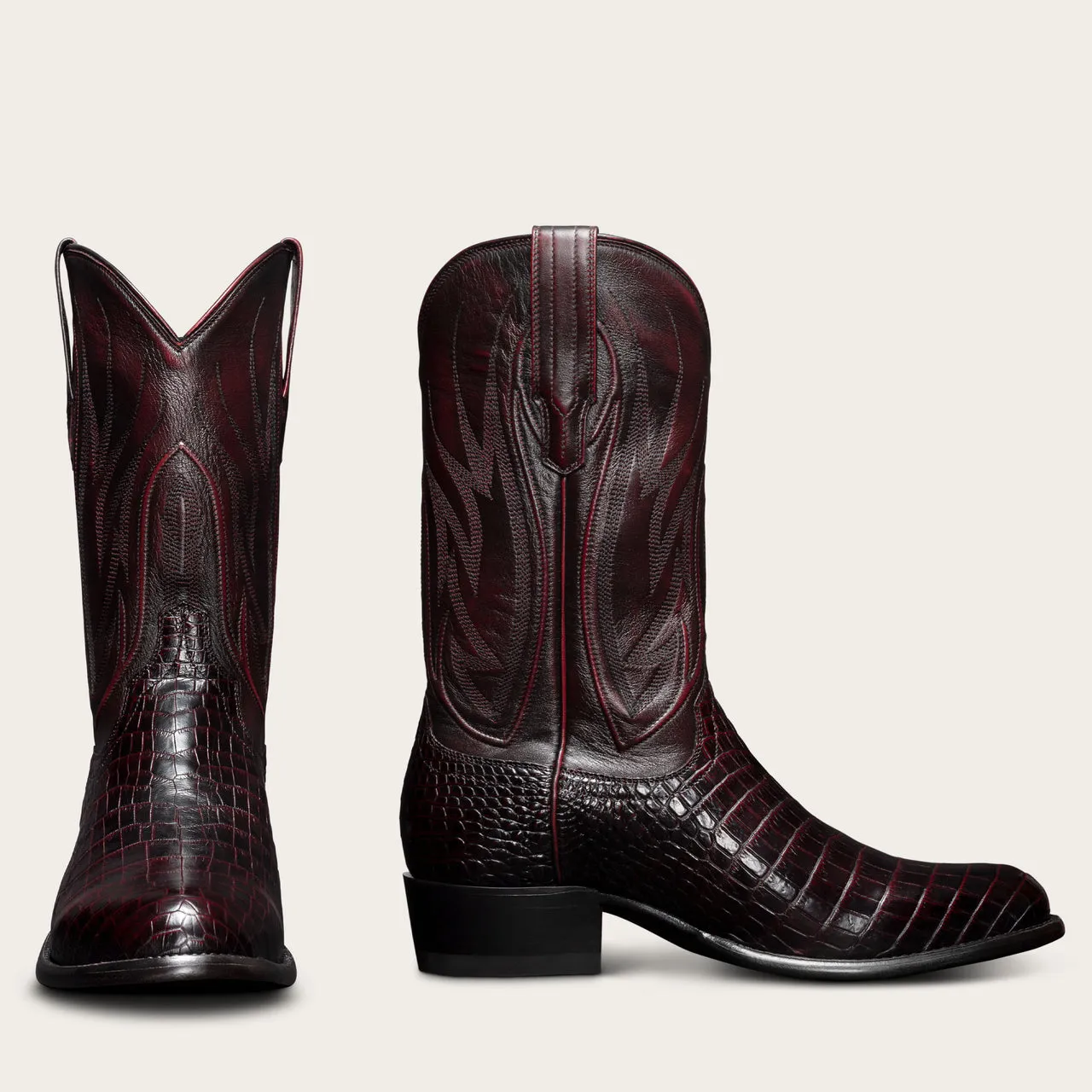 Brown Leather Greataux Slip On Zipper Western Cowboy Boots - AW24 sold by Costoso Italiano product image thumbnail 3