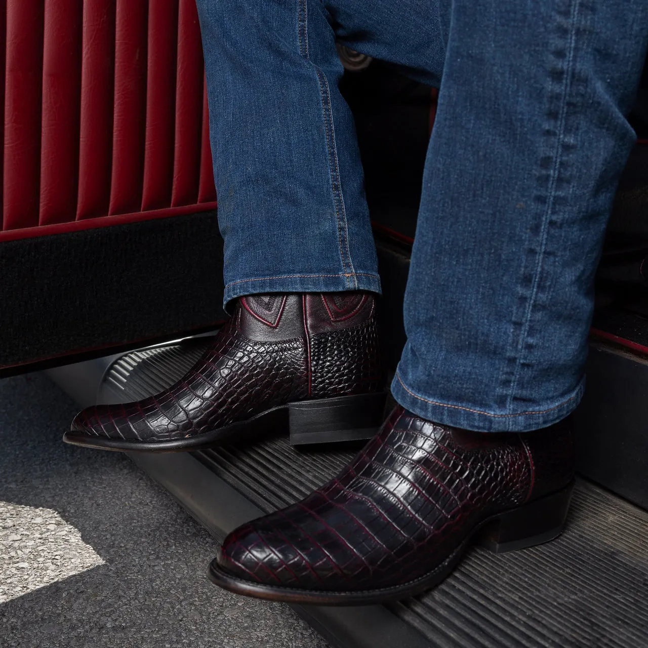 Brown Leather Greataux Slip On Zipper Western Cowboy Boots - AW24 sold by Costoso Italiano