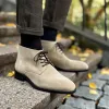Beige Suede Cristiano Lace Up Chukka Boots sold by Costoso Italiano