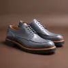 Grey Croc Print Leather Orion Chunky Derby Shoes - SS23 sold by Costoso Italiano