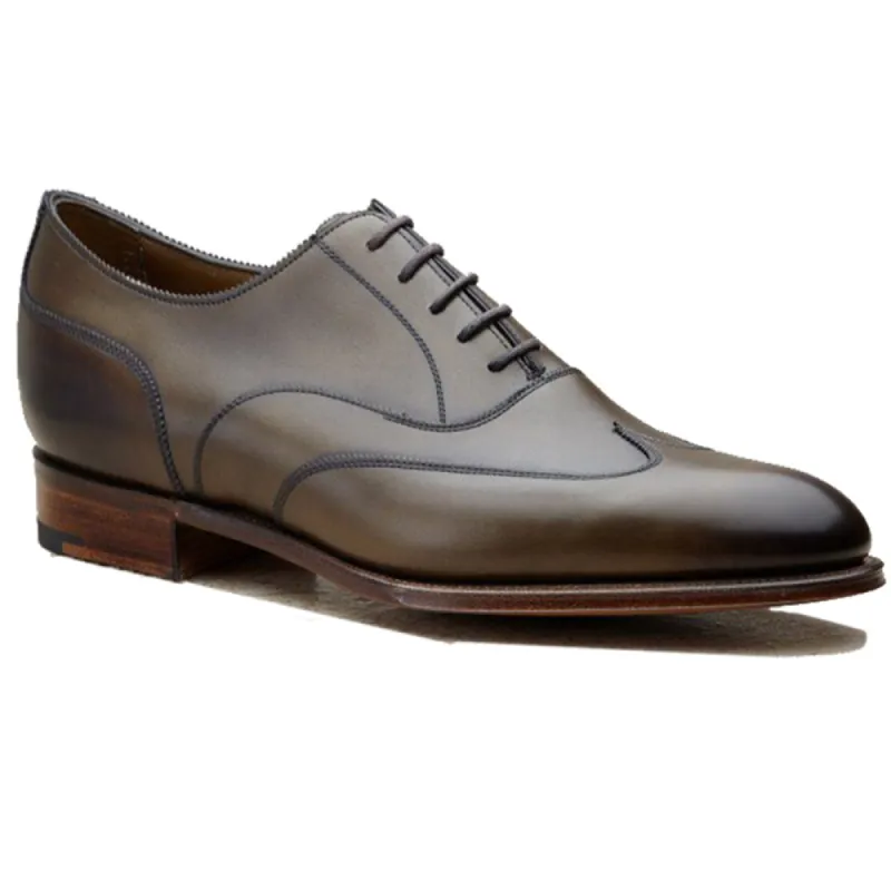 Height Increasing Olive Green Leather Gedling Brogue Oxfords sold by Costoso Italiano