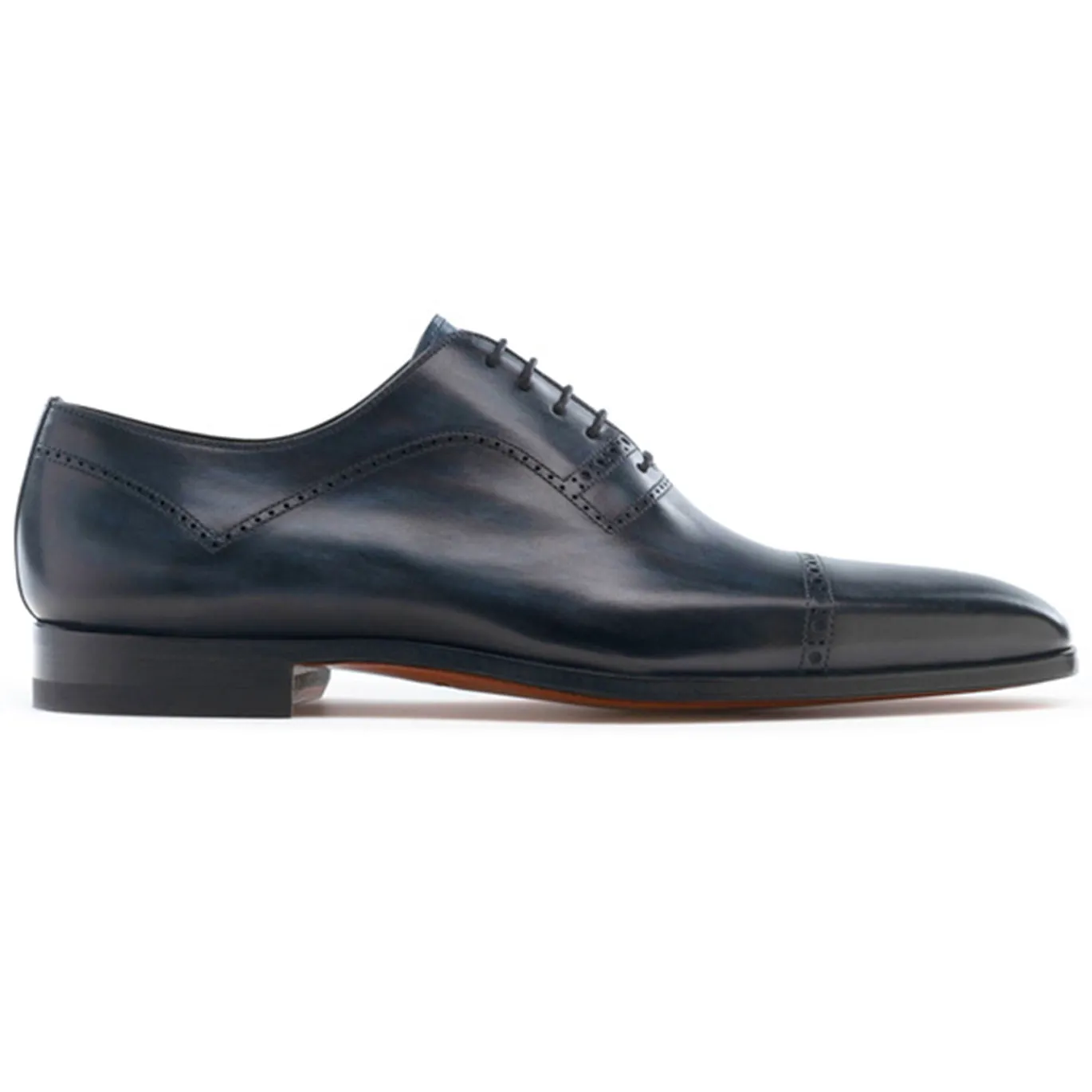 Navy Blue Leather Crofton Brogue Oxfords sold by Costoso Italiano product image thumbnail 3