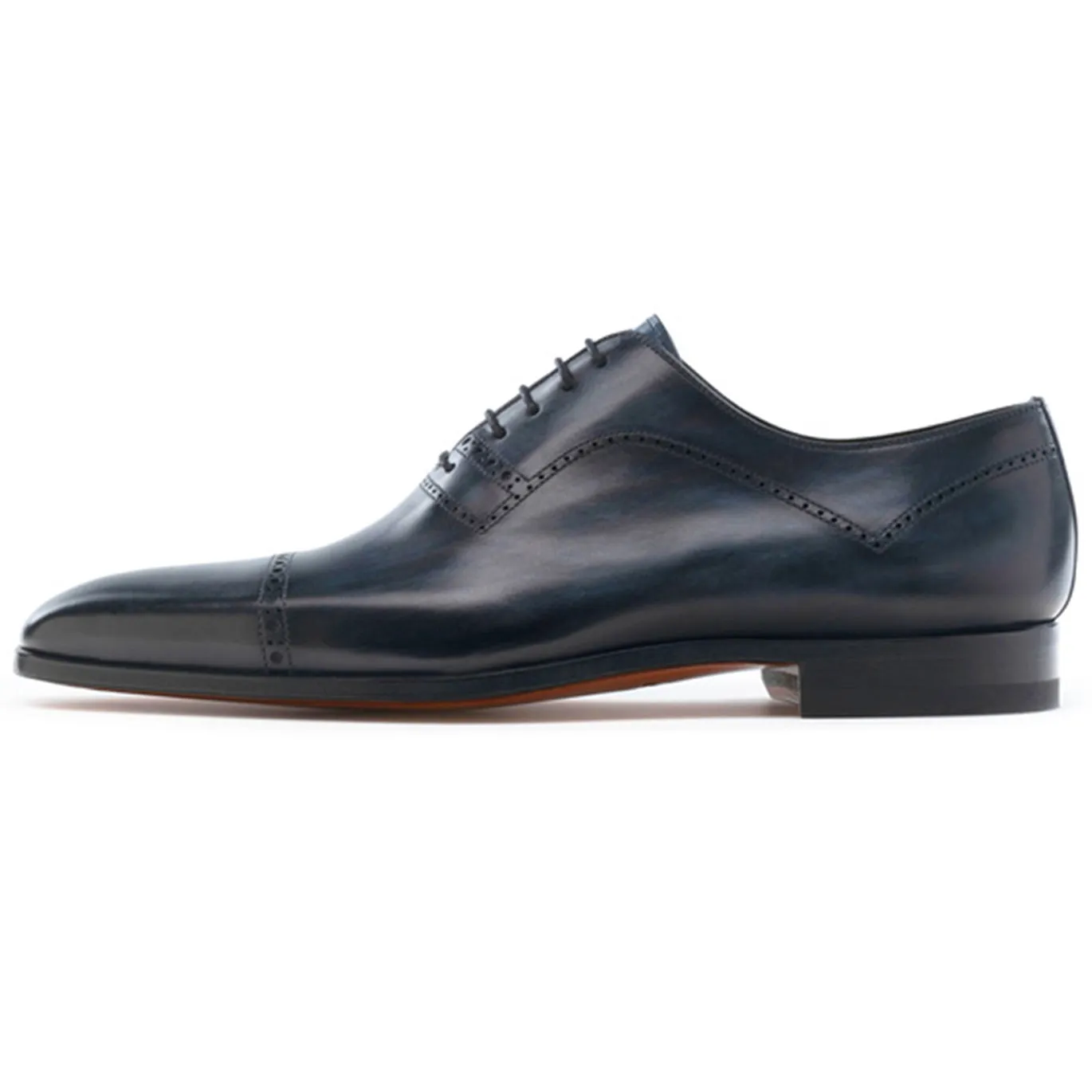 Navy Blue Leather Crofton Brogue Oxfords sold by Costoso Italiano product image thumbnail 2