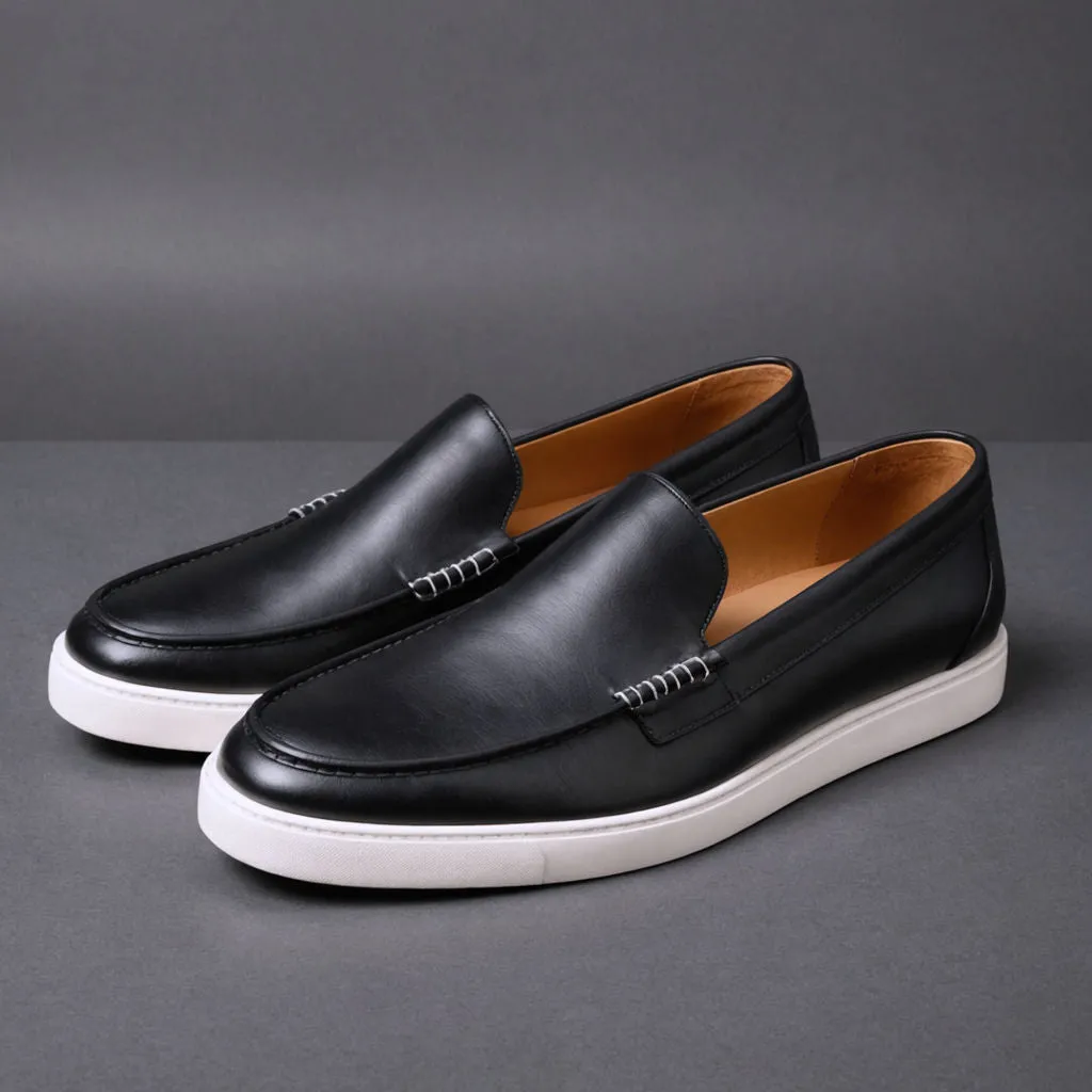 Black Leather Anthea Slip On Sneakers sold by Costoso Italiano