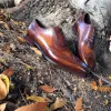 Height Increasing Brown Hand Painted Leather Guarda Brogue Oxfords - Formal Shoes sold by Costoso Italiano