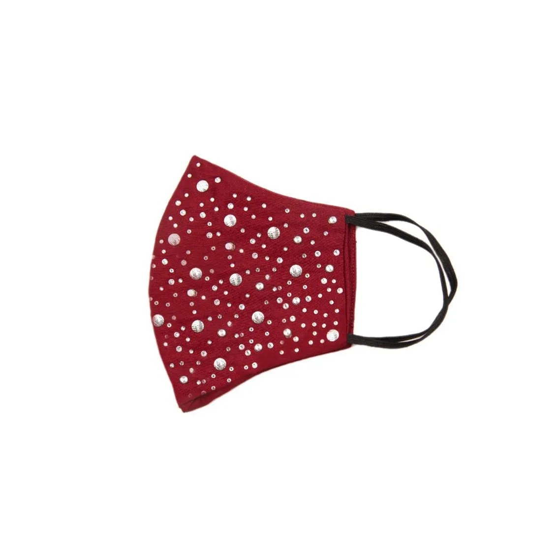 Red Silk Mask with Silver Stars Shining in Swarovski Crystals sold by Costoso Italiano product image thumbnail 2