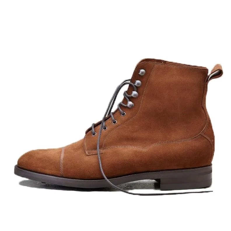 Flat Feet Shoes - Tan Leather Purley Lace Up Boots with Arch Support sold by Costoso Italiano product image thumbnail 2