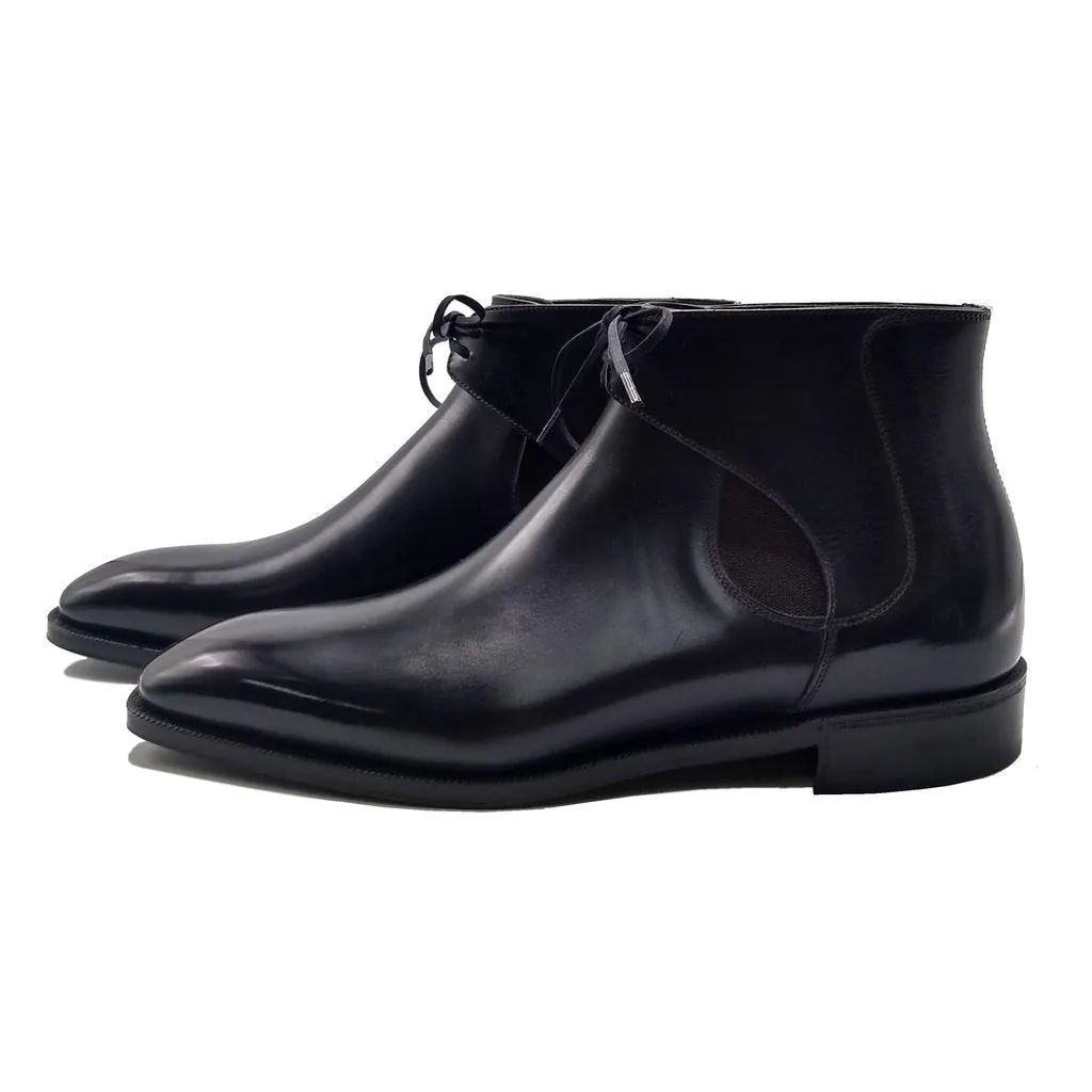 Flat Feet Shoes - Black Leather Cowra Chelsea Boots with Arch Support sold by Costoso Italiano product image thumbnail 3