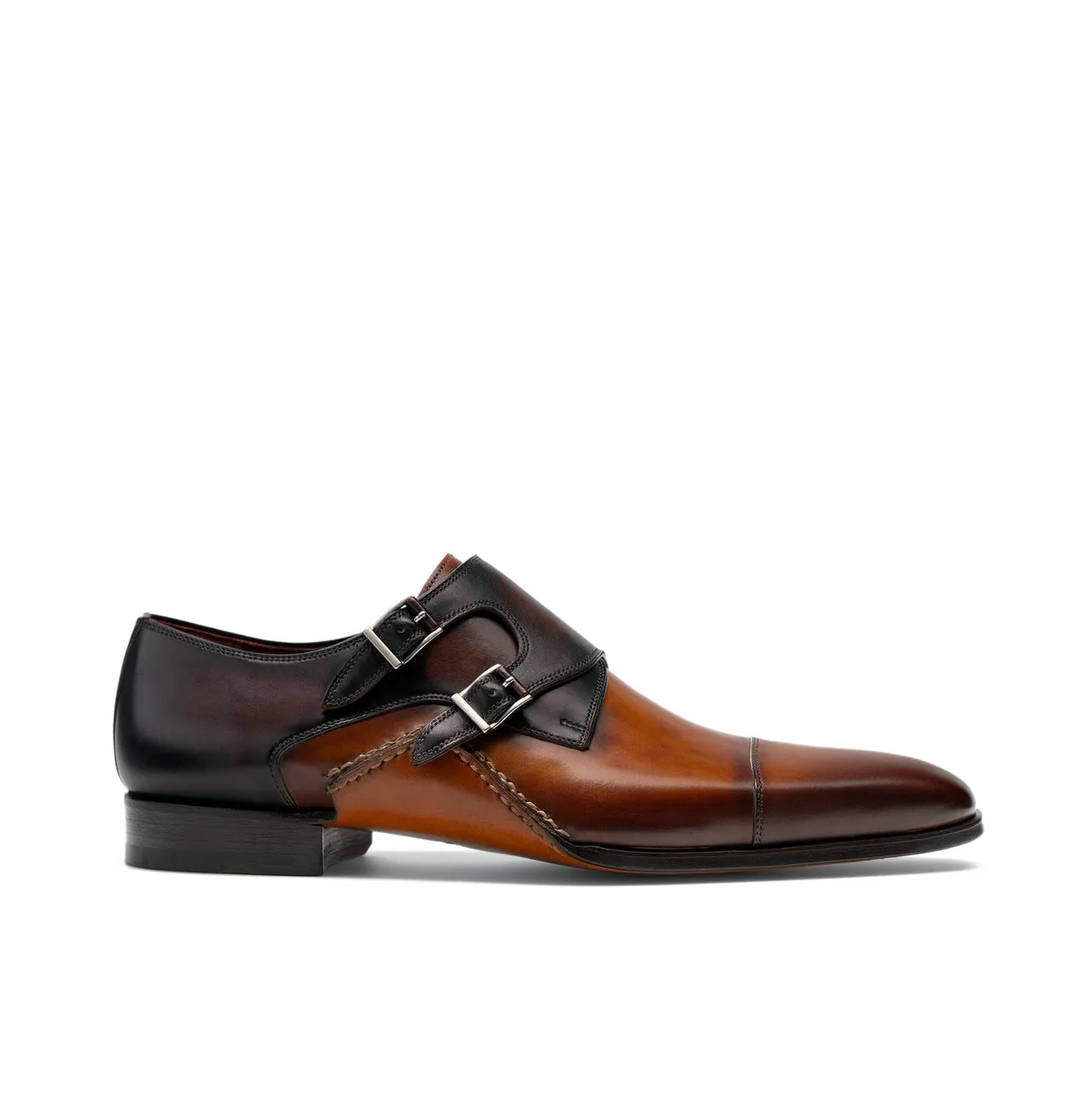 Height Increasing Tan & Brown Leather Cooma Monk Straps Shoes sold by Costoso Italiano product image thumbnail 2