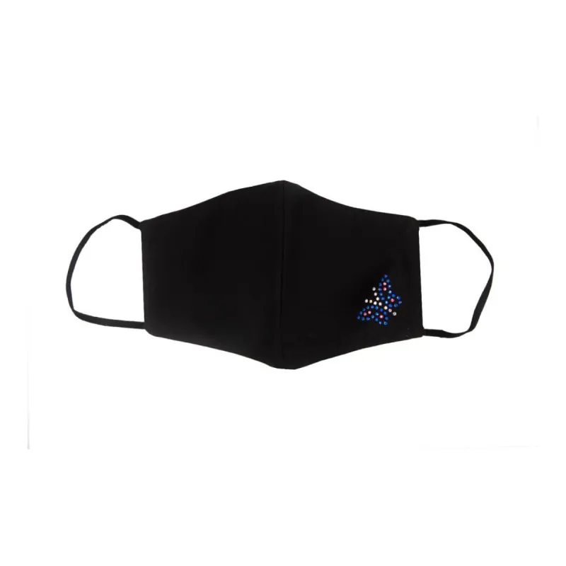 Black Silk Mask with Butterfly in Swarovski Crystals sold by Costoso Italiano