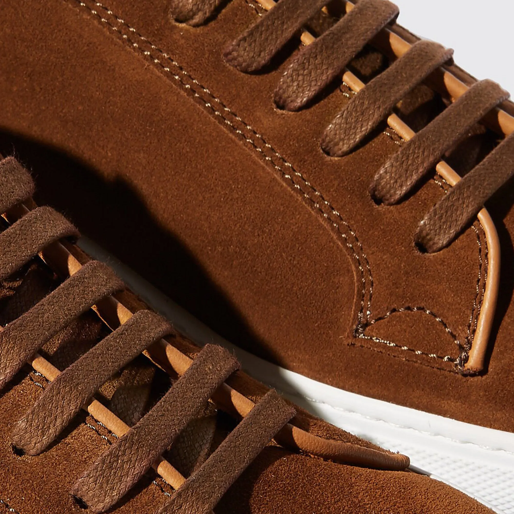 Tan Suede Logan Lace Up Sneakers - AW24 sold by Costoso Italiano product image thumbnail 3