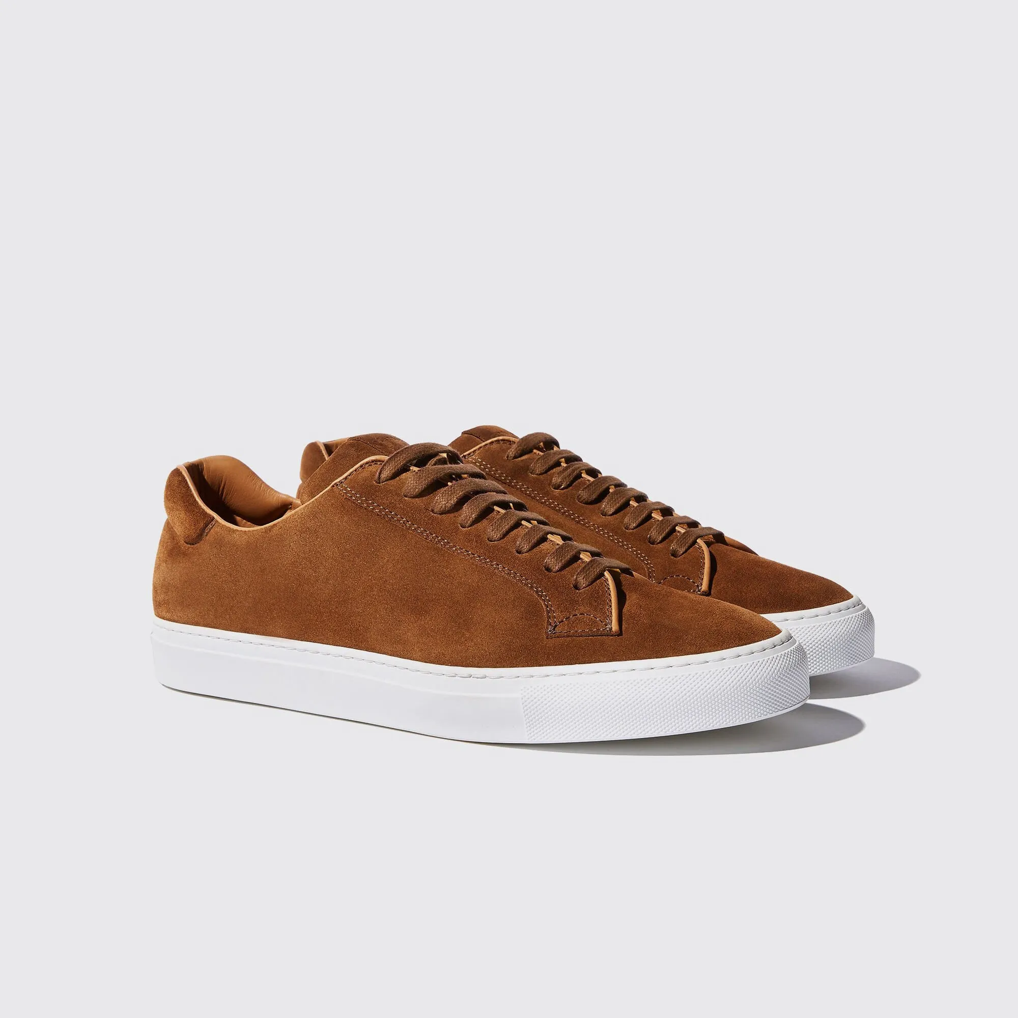 Tan Suede Logan Lace Up Sneakers - AW24 sold by Costoso Italiano
