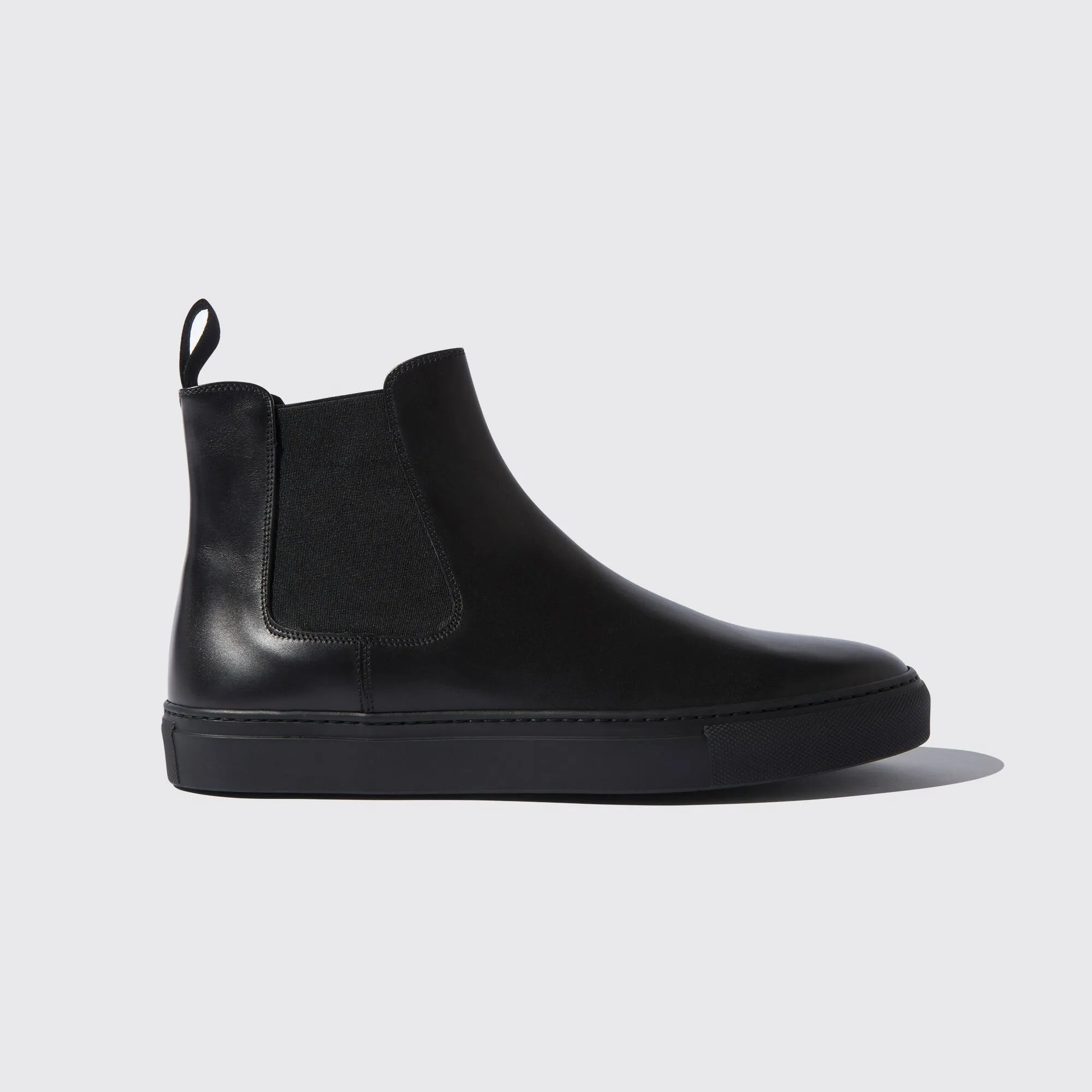 Black Leather Devin High Top Chelsea Sneaker Boots - AW24 sold by Costoso Italiano product image thumbnail 2