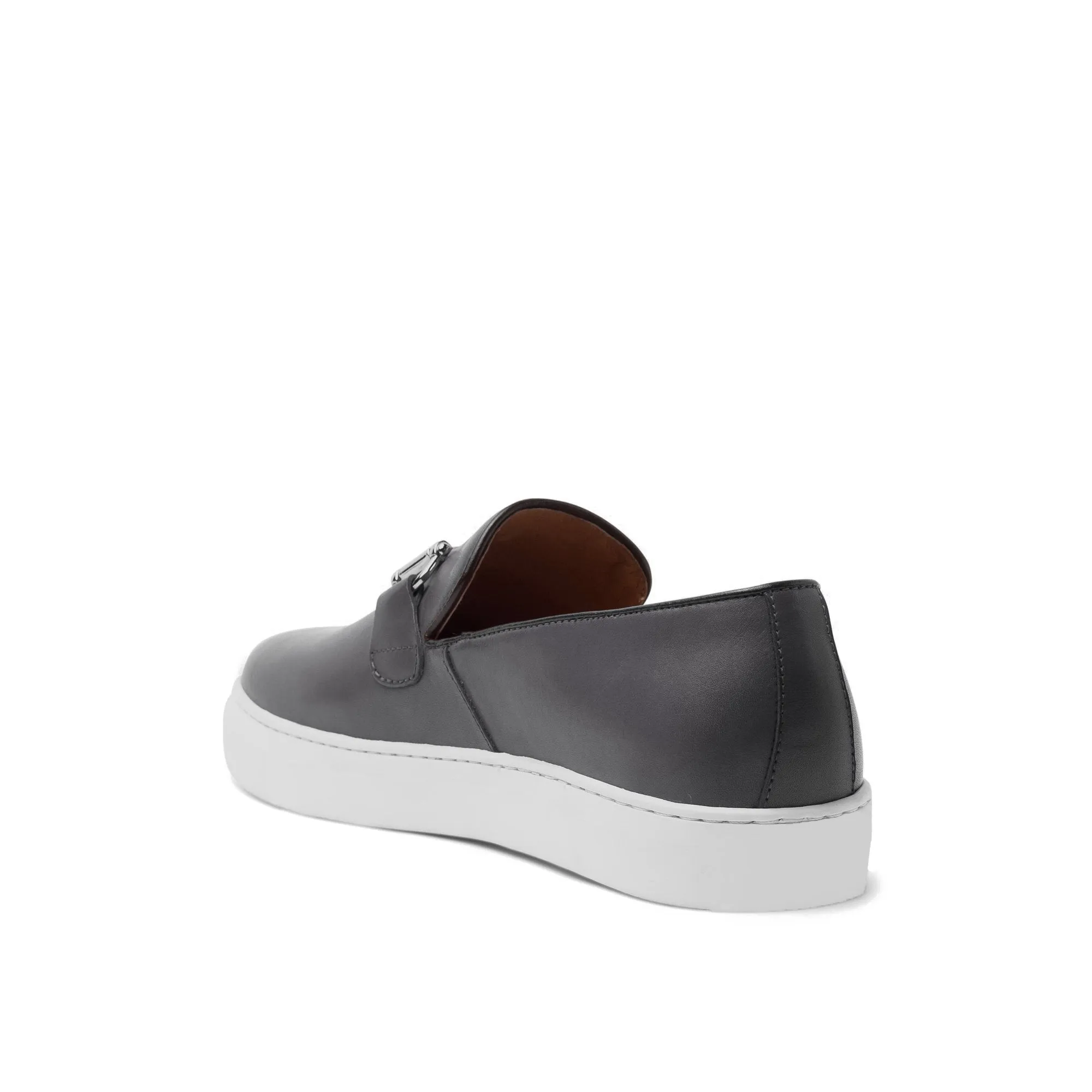 Black Leather Alvin Horse Bit Slip On Sneakers sold by Costoso Italiano product image thumbnail 3
