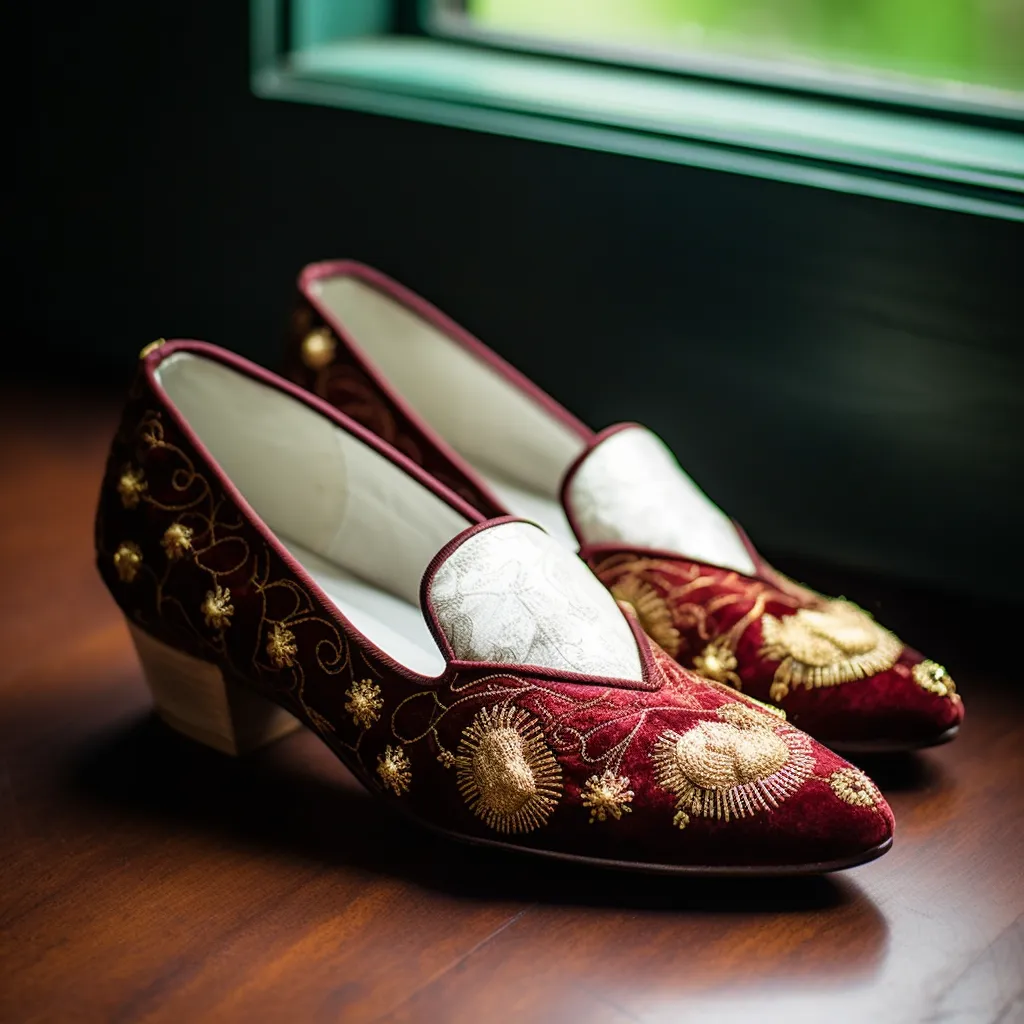 Red Velvet Hand Work Zardozi Peshawari Loafers | Wedding Shoes for Groom | Shoes for Haldi Mehendi Sangeet - Wedding Essentials sold by Costoso Italiano