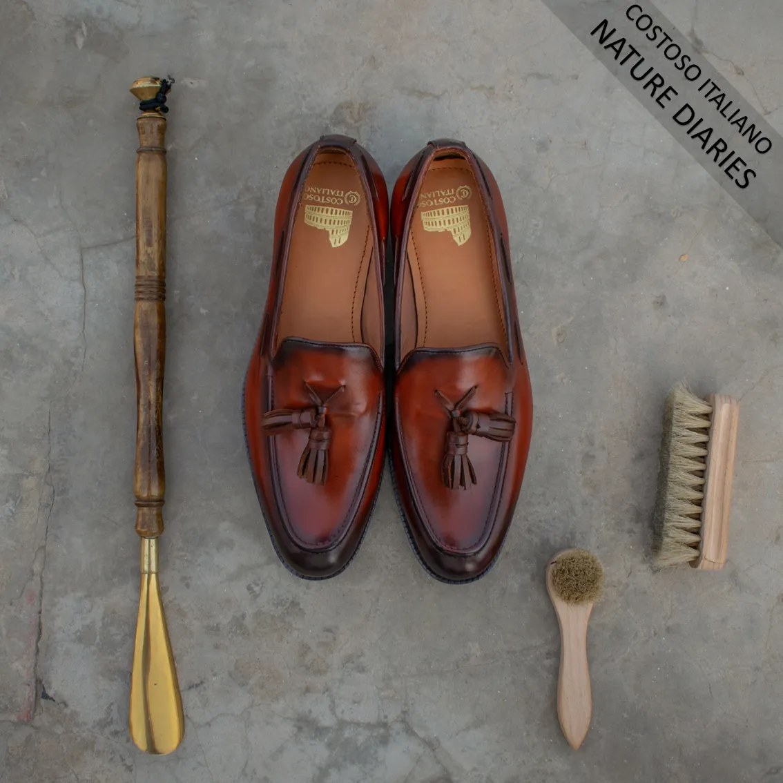 Height Increasing Brown Leather Barbican Tassel Loafers sold by Costoso Italiano product image thumbnail 4