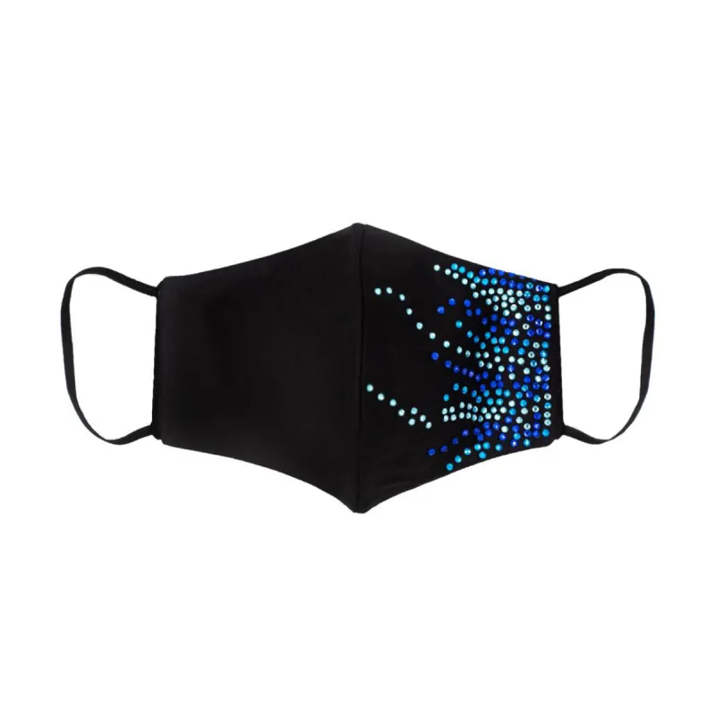 Black Silk Mask with Cascade de Glace in Swarovski Crystals sold by Costoso Italiano
