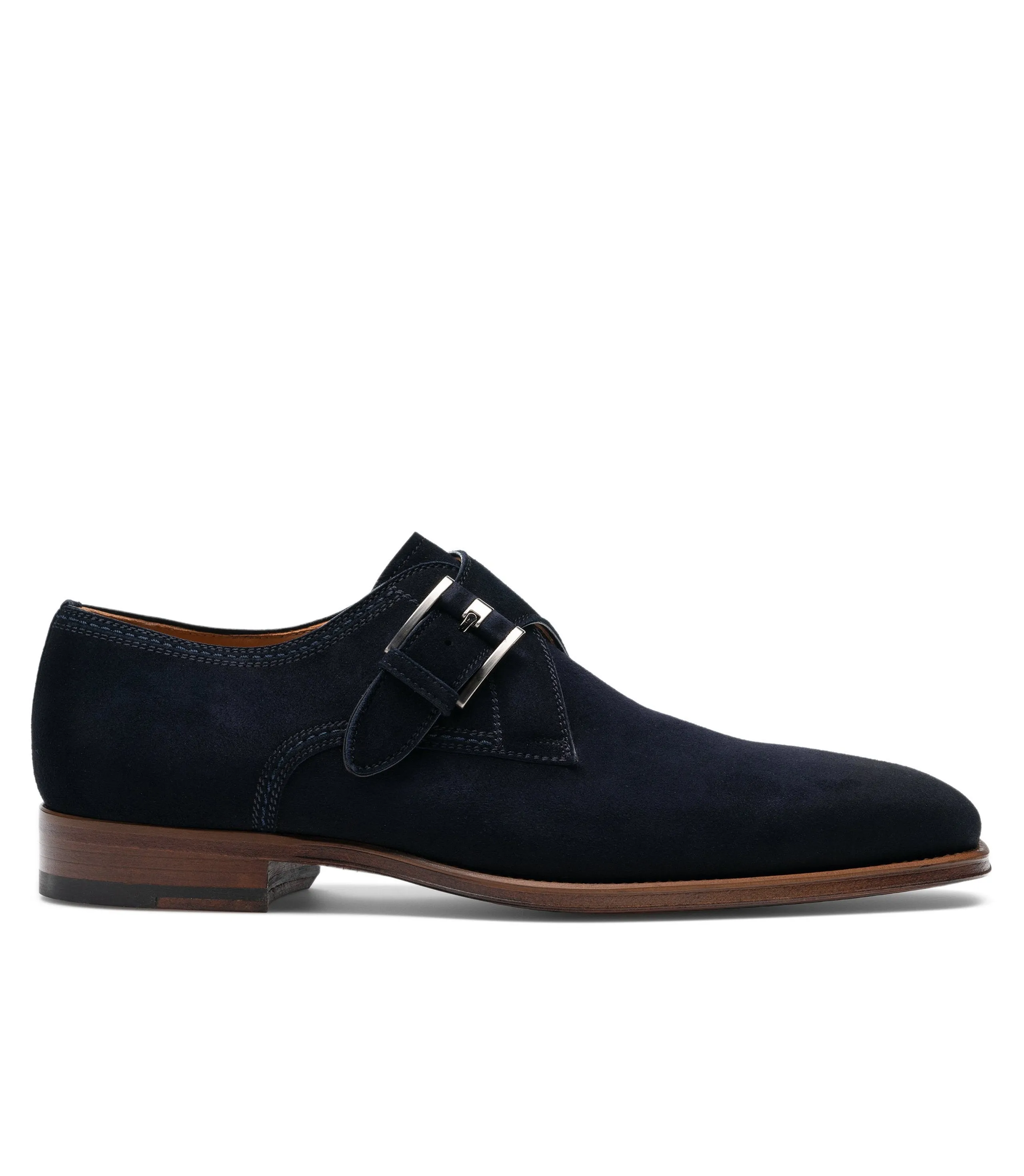 Flat Feet Shoes - Navy Blue Suede Cheshire Monk Strap Shoes with Arch Support sold by Costoso Italiano product image thumbnail 2