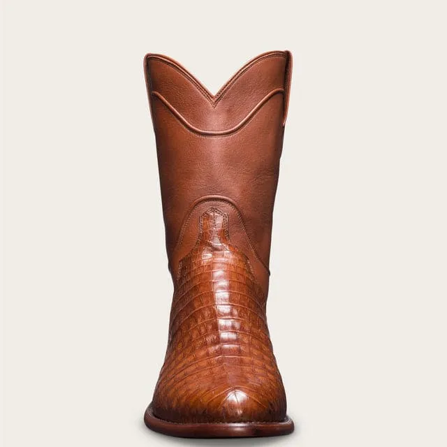 Tan Italian Leather Remington Slip On Zipper Western Cowboy Boots sold by Costoso Italiano product image thumbnail 4