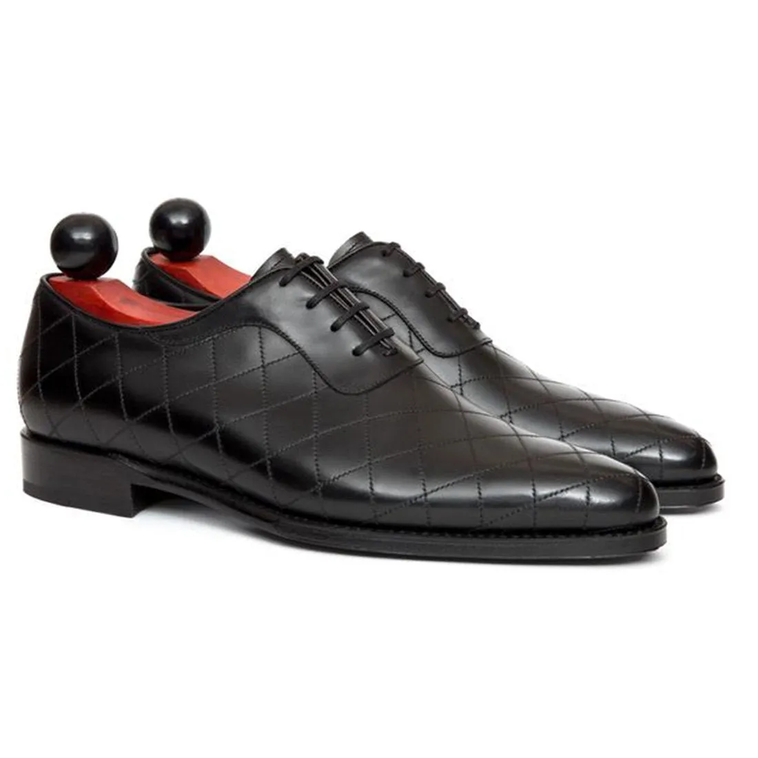 Flat Feet Shoes - Black Leather Copnor Oxfords with Arch Support sold by Costoso Italiano