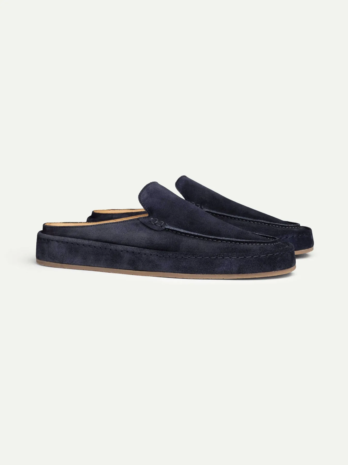 Navy Blue Suede Celeste Calm Mule Loafers - AW24- Casual Shoes Collection sold by Costoso Italiano product image thumbnail 2