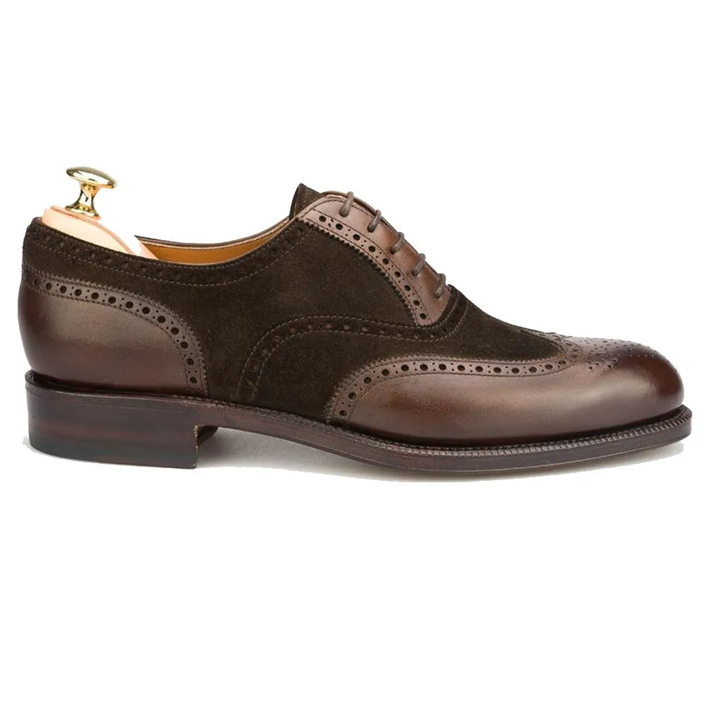 Flat Feet Shoes - Brown Suede & Leather Romford Brogue Oxfords with Arch Support sold by Costoso Italiano product image thumbnail 3