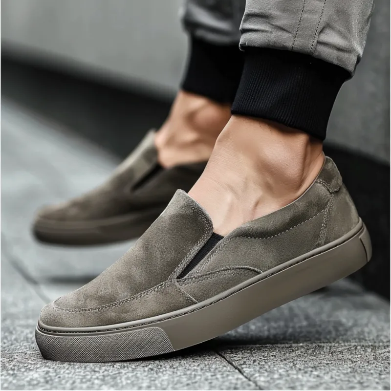 Dark Grey Suede Wheat Whisper Slip On Sneakers  - Summer 2024 Collection - ITALIAN AW26 sold by Costoso Italiano