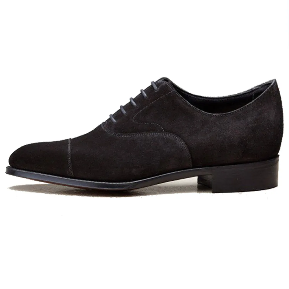 Height Increasing Black Suede Waltham Toe Cap Oxfords sold by Costoso Italiano product image thumbnail 2
