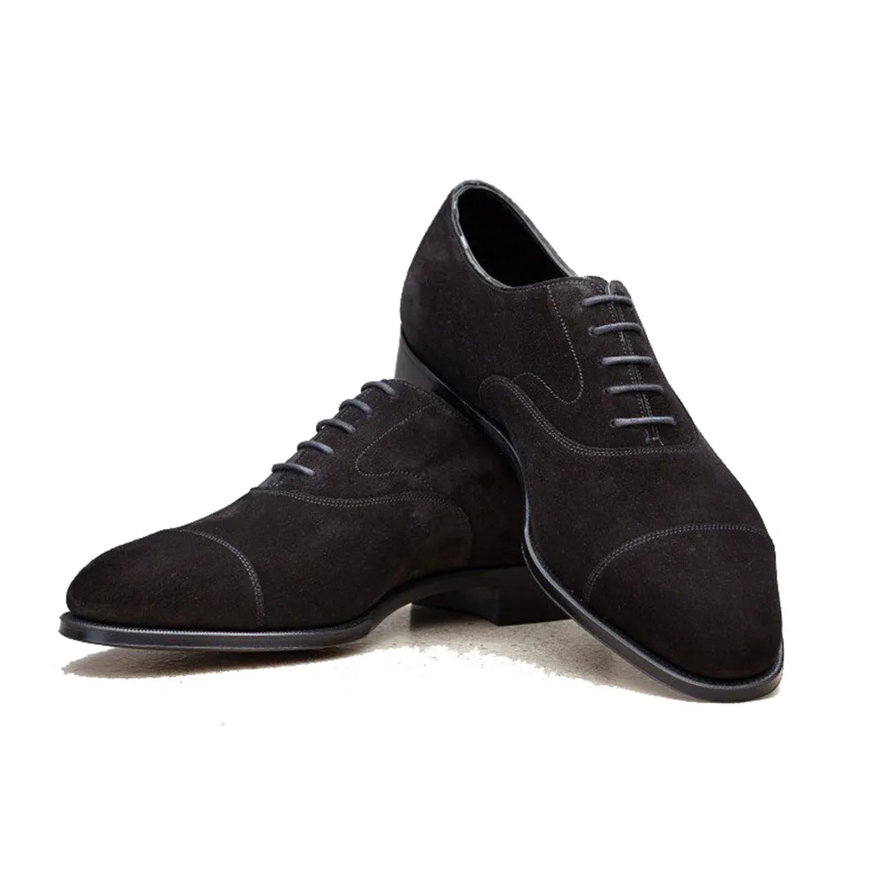 Height Increasing Black Suede Waltham Toe Cap Oxfords sold by Costoso Italiano product image thumbnail 3
