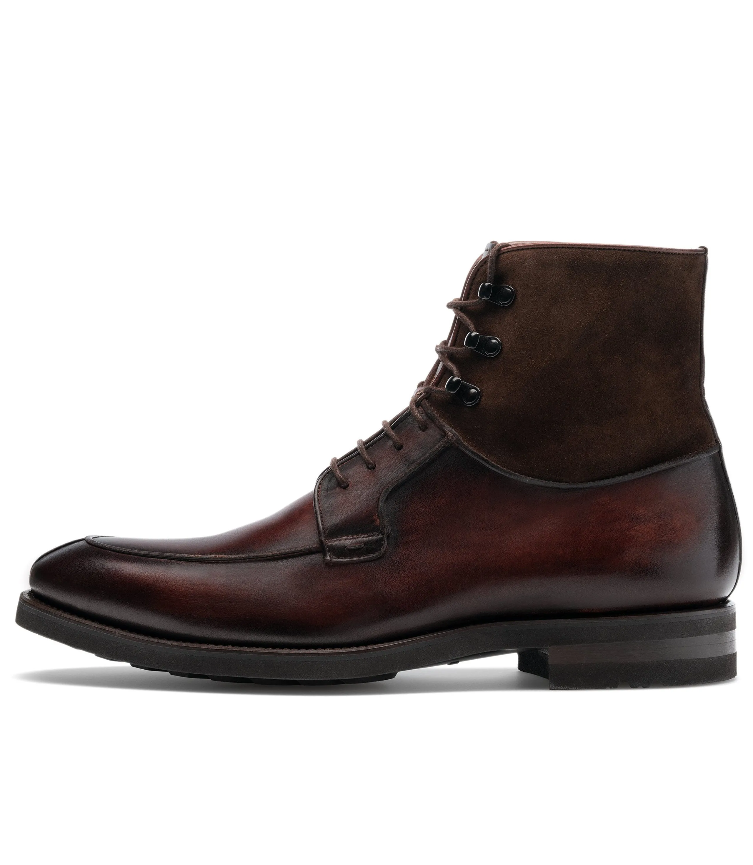 Height Increasing Brown Leather Amines Chunky Derby Boots sold by Costoso Italiano product image thumbnail 3