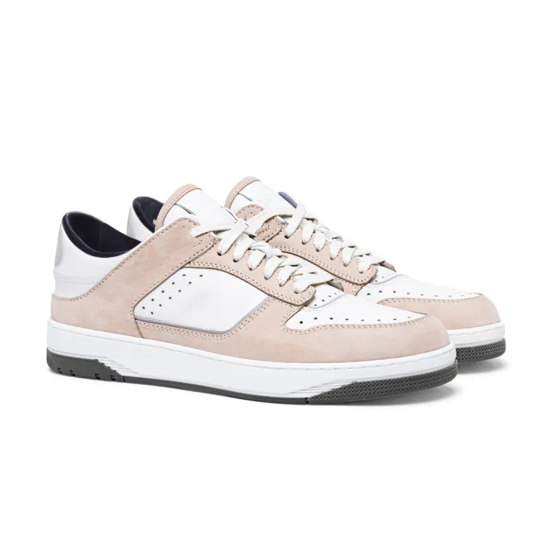 Pink and White Leather Hayden Lace Up Sneakers - Summer 2024 Collection sold by Costoso Italiano