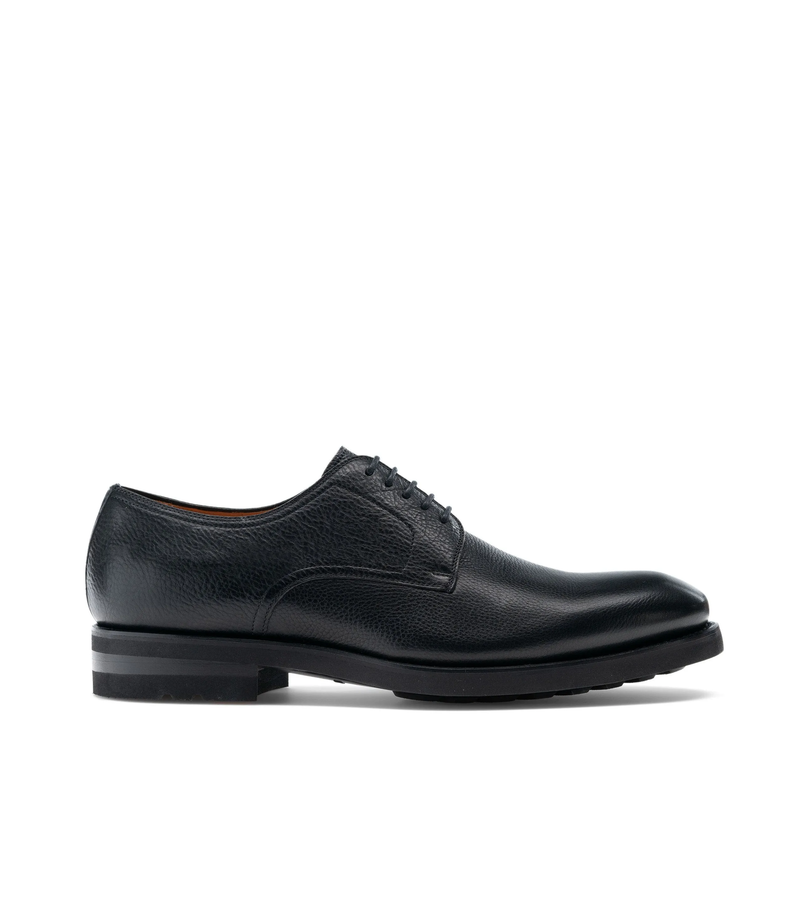 Flat Feet Shoes - Black Leather Congleton Chunky Derby Shoes with Arch Support sold by Costoso Italiano product image thumbnail 2