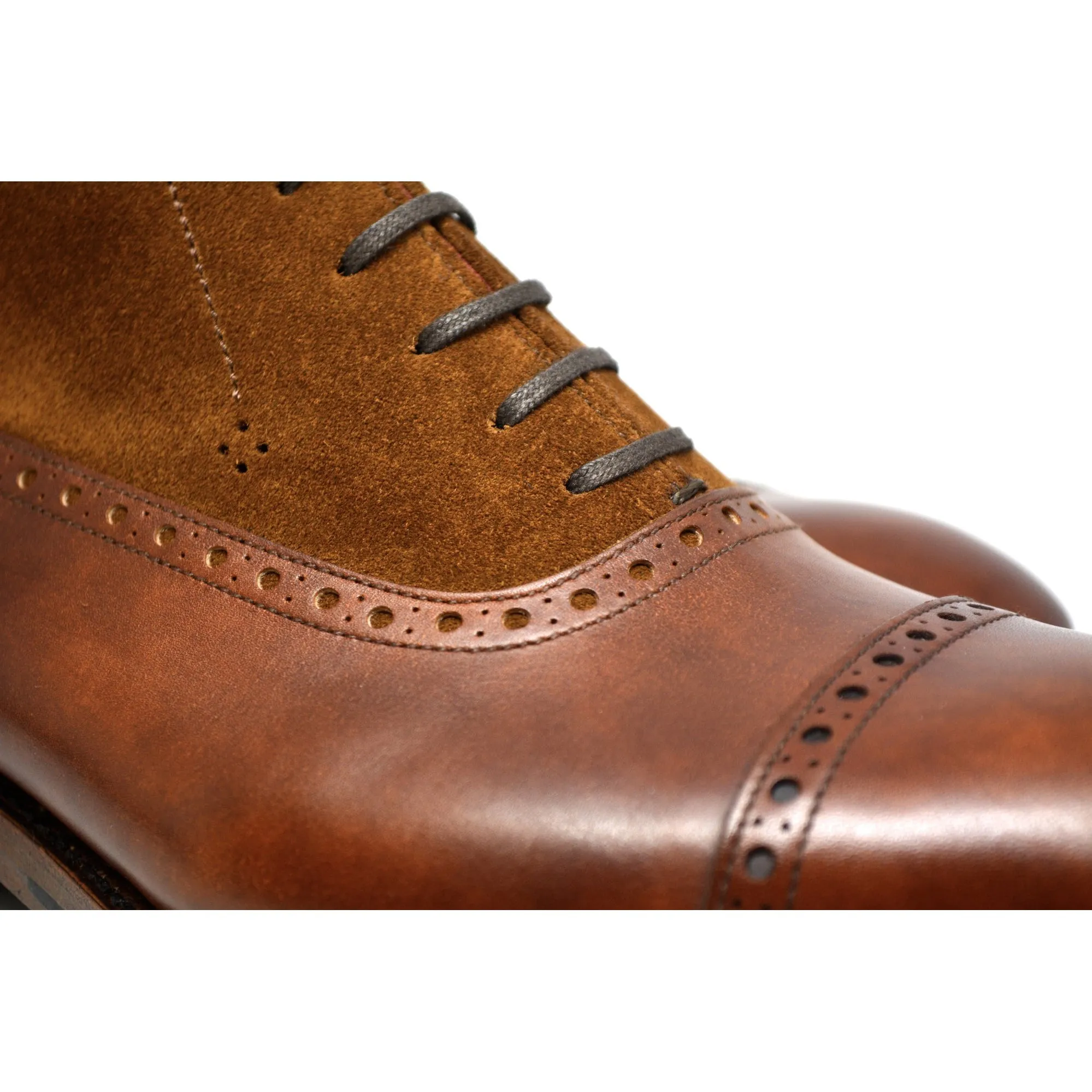 Height Increasing Tan Leather & Suede Clifton Lace Up Boots sold by Costoso Italiano product image thumbnail 3