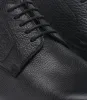 Flat Feet Shoes - Black Leather Congleton Chunky Derby Shoes with Arch Support sold by Costoso Italiano