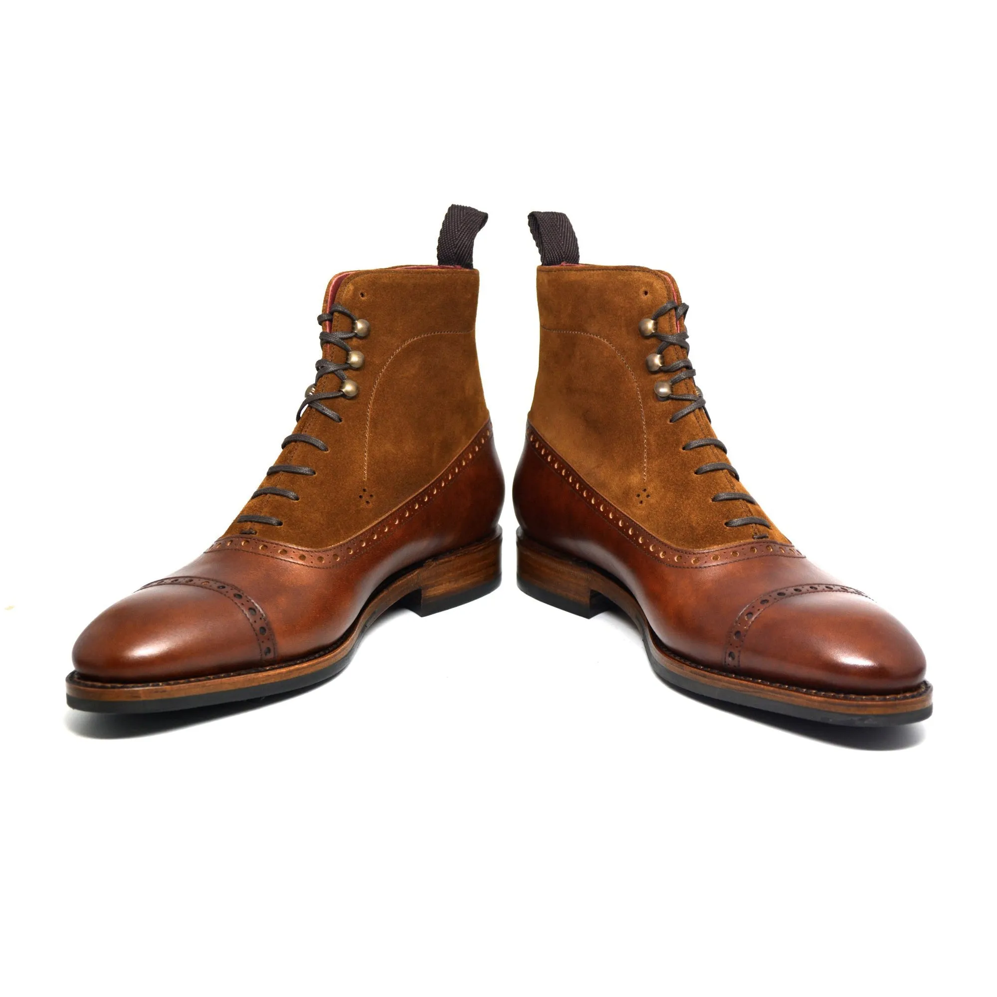 Height Increasing Tan Leather & Suede Clifton Lace Up Boots sold by Costoso Italiano product image thumbnail 4