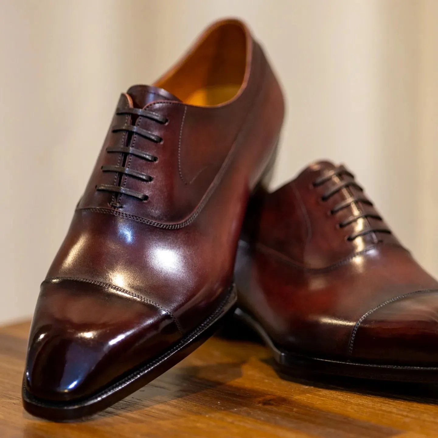 Brown Leather Palencia Toe Cap Oxford Shoes - AW24 sold by Costoso Italiano