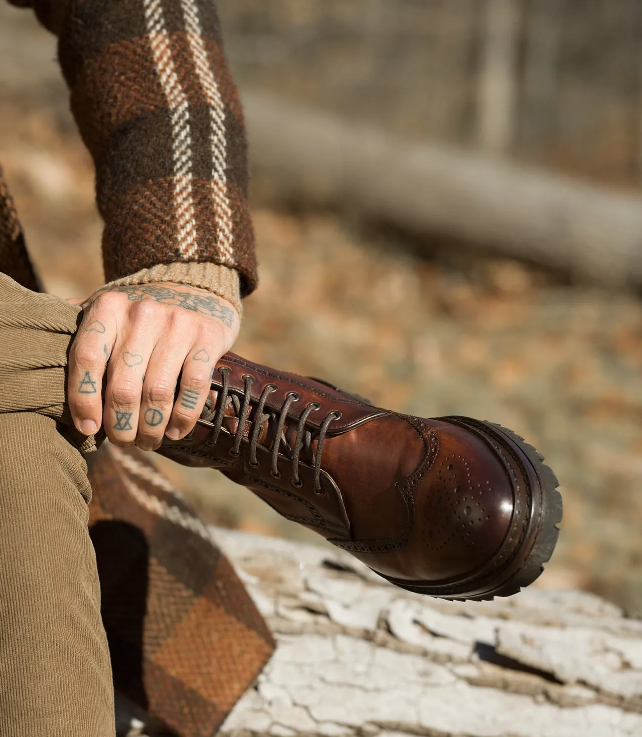 Luxury Edition - Artisian Made Height Increasing Tan Italian Leather Travise Chunky Derby Boots - AW24 sold by Costoso Italiano product image thumbnail 5